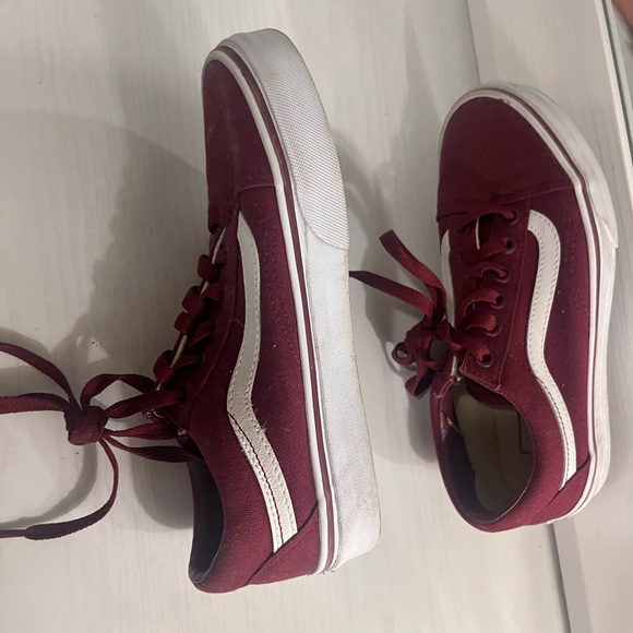 Maroon low rise old skool canvas vans size 5.5 - Picture 6 of 6